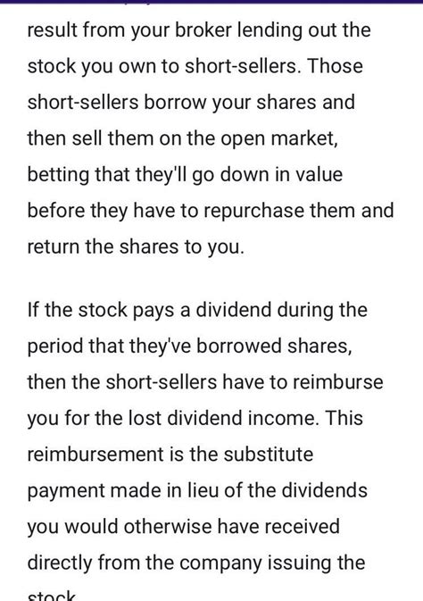 payments in lieu of dividends